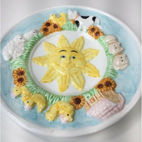 Mercuries Country Farm Child Tea Set Replacement Plate Saucer Round Hand Painted - Picture 2 of 7